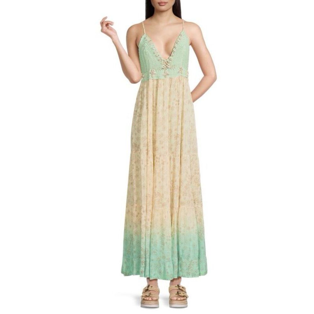 RANEE'S Floral Crochet Maxi Dress